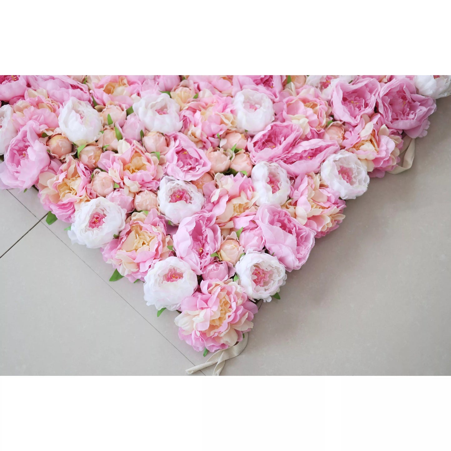 Flowers Artificial Floral Wall Backdrop: Blush Blossom - A Delicate Cascade of Soft Pink Petals-VF-275