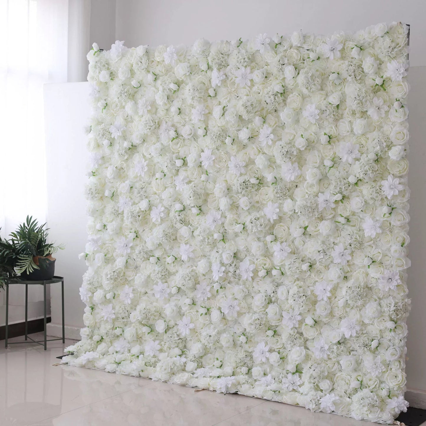 Flowers Artificial Rose Wall Backdrop: Ethereal Elegance - The Serene Symphony Collection-VF-261-2