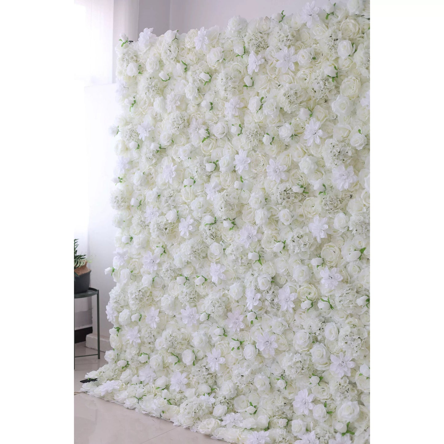 Flowers Artificial Rose Wall Backdrop: Ethereal Elegance - The Serene Symphony Collection-VF-261-2