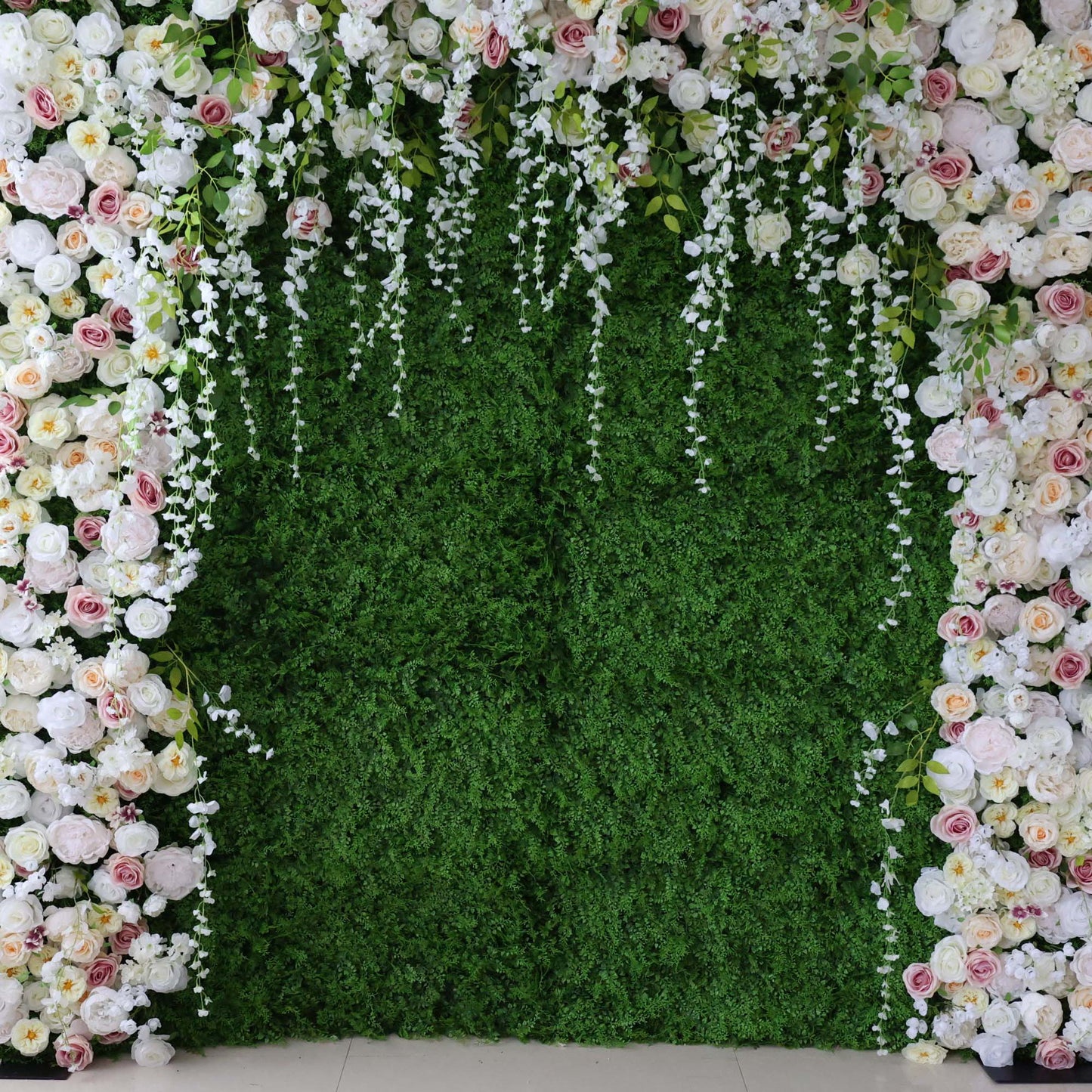 Roll Up Fabric Artificial Flower Wall Wedding Backdrop, Floral Party Decor, Event Photography-VF-294