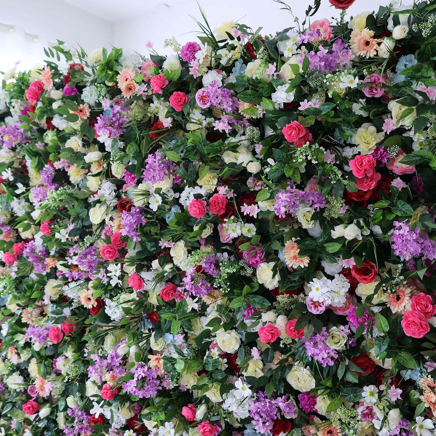 Roll Up Fabric Artificial Flower Wall Wedding Backdrop, Floral Party Decor, Event Photography-VF-370