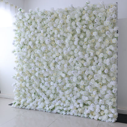 Roll Up Fabric Artificial Flower Wall Wedding Backdrop, Floral Party Decor, Event Photography-VF-369