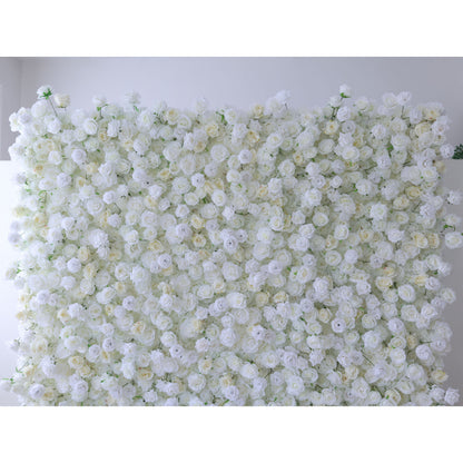 Roll Up Fabric Artificial Flower Wall Wedding Backdrop, Floral Party Decor, Event Photography-VF-369