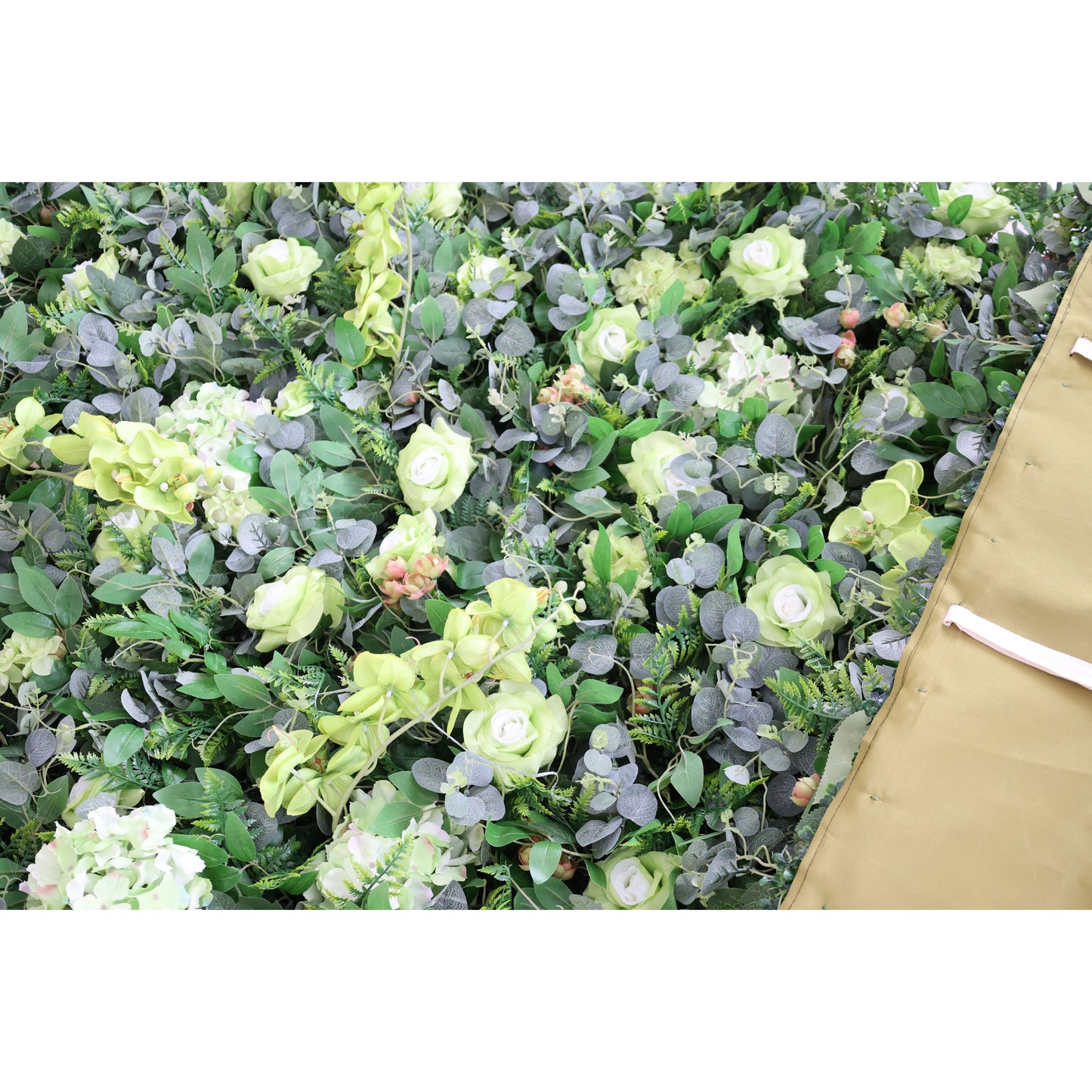 Roll Up Fabric Artificial Green Leaves Flower Wall Wedding Backdrop, Floral Party Decor, Event Photography-VF-368