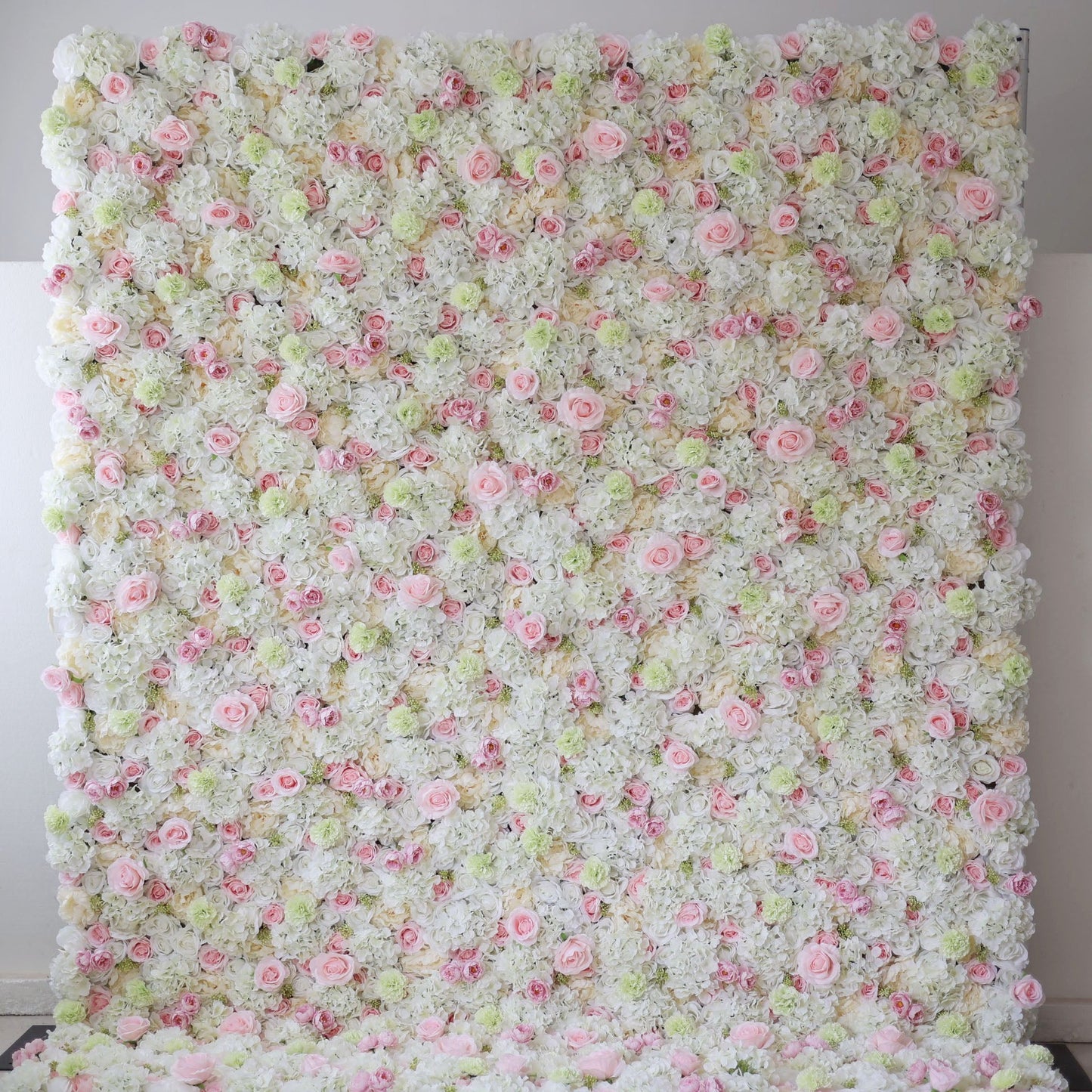 Roll Up Fabric Artificial Flower Wall Wedding Backdrop, Floral Party Decor, Event Photography-VF-032