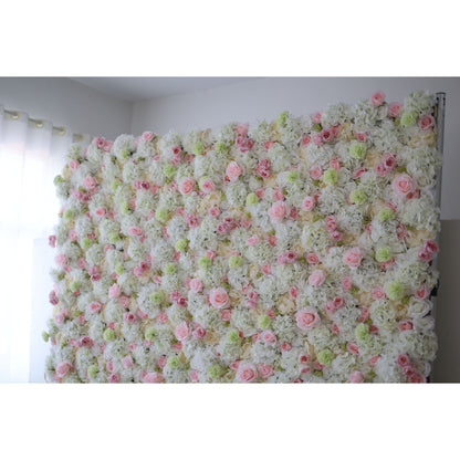 Roll Up Fabric Artificial Flower Wall Wedding Backdrop, Floral Party Decor, Event Photography-VF-032