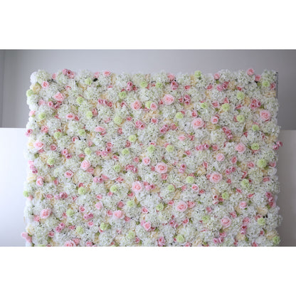 Roll Up Fabric Artificial Flower Wall Wedding Backdrop, Floral Party Decor, Event Photography-VF-032