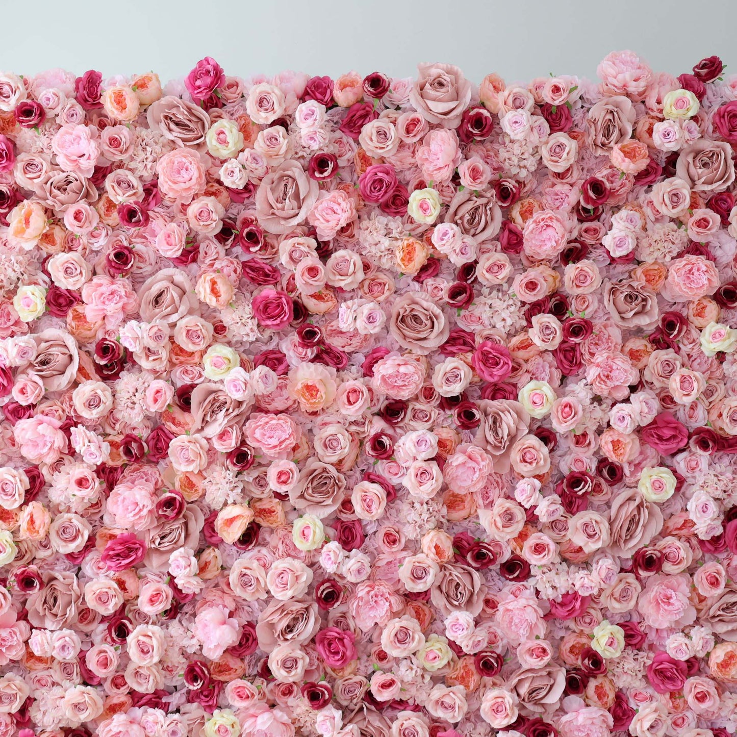 Roll Up Fabric Artificial Flower Wall Wedding Backdrop, Floral Party Decor, Event Photography-VF-296