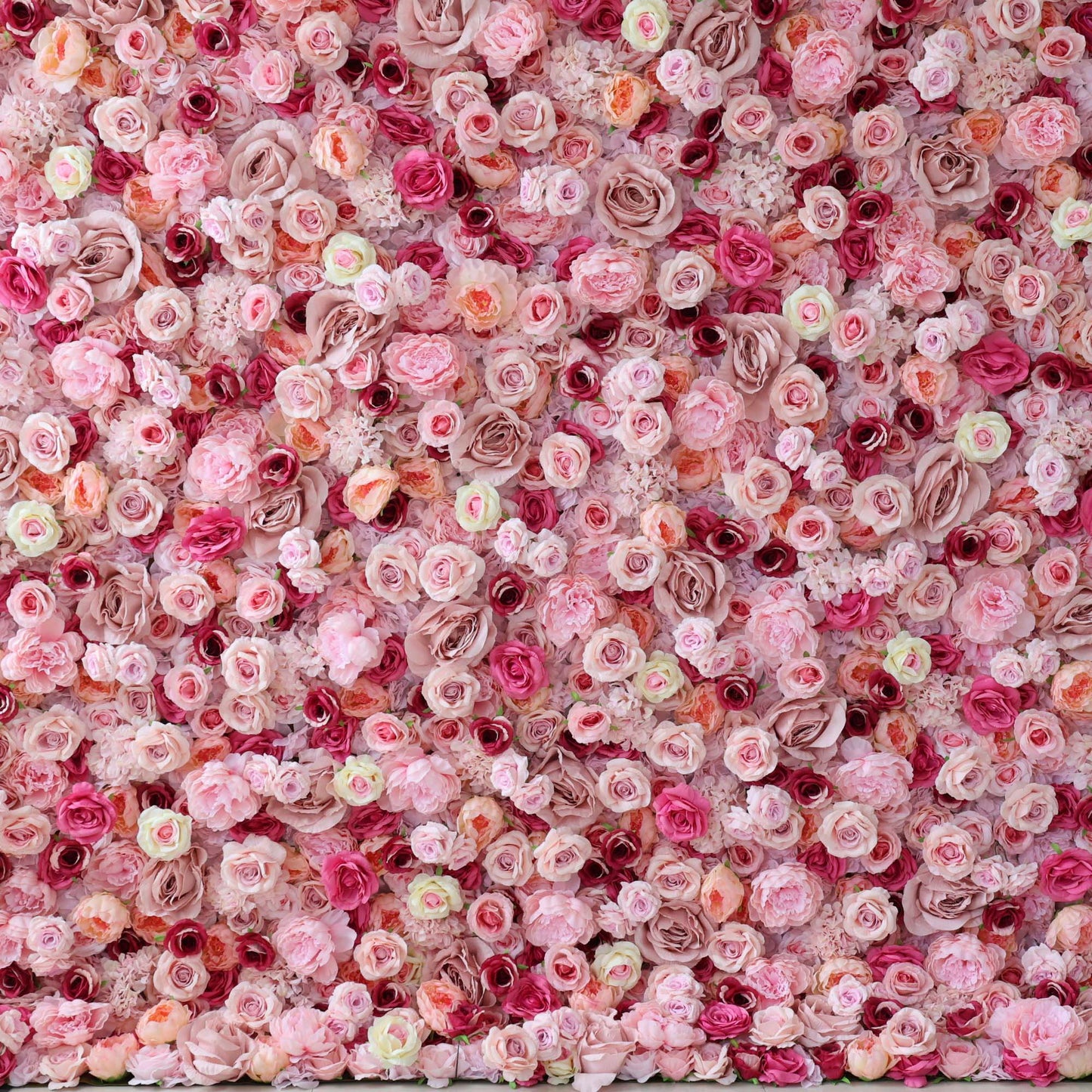 Roll Up Fabric Artificial Flower Wall Wedding Backdrop, Floral Party Decor, Event Photography-VF-296