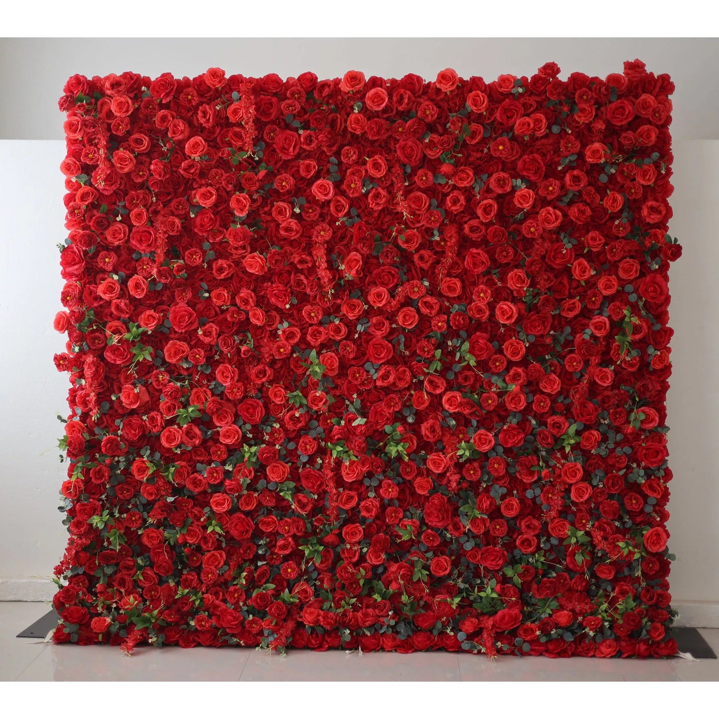 Flowers Artificial Floral Wall Backdrop: The Red Rose Rapture - Passion Personified-VF-279