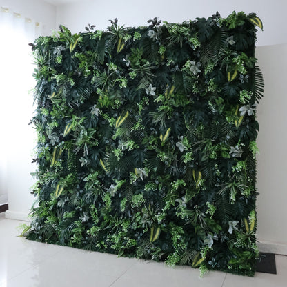 Roll Up Fabric Artificial Green Oasis 3D Flower Wall Wedding Backdrop, Floral Party Decor, Event Photography-VF-366