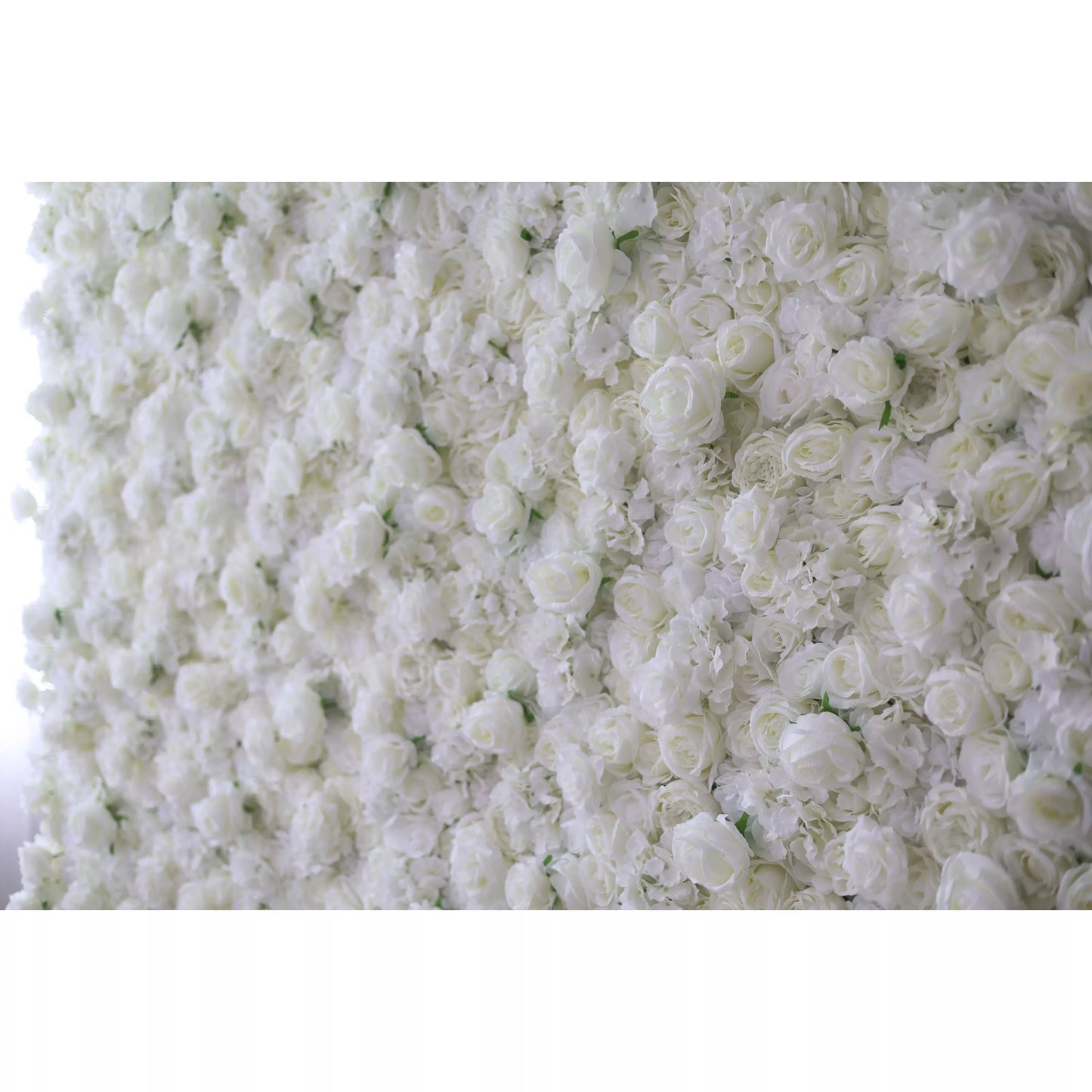 Roll Up Fabric Artificial White Flower Wall Wedding Backdrop, Floral Party Decor, Event Photography-VF-051