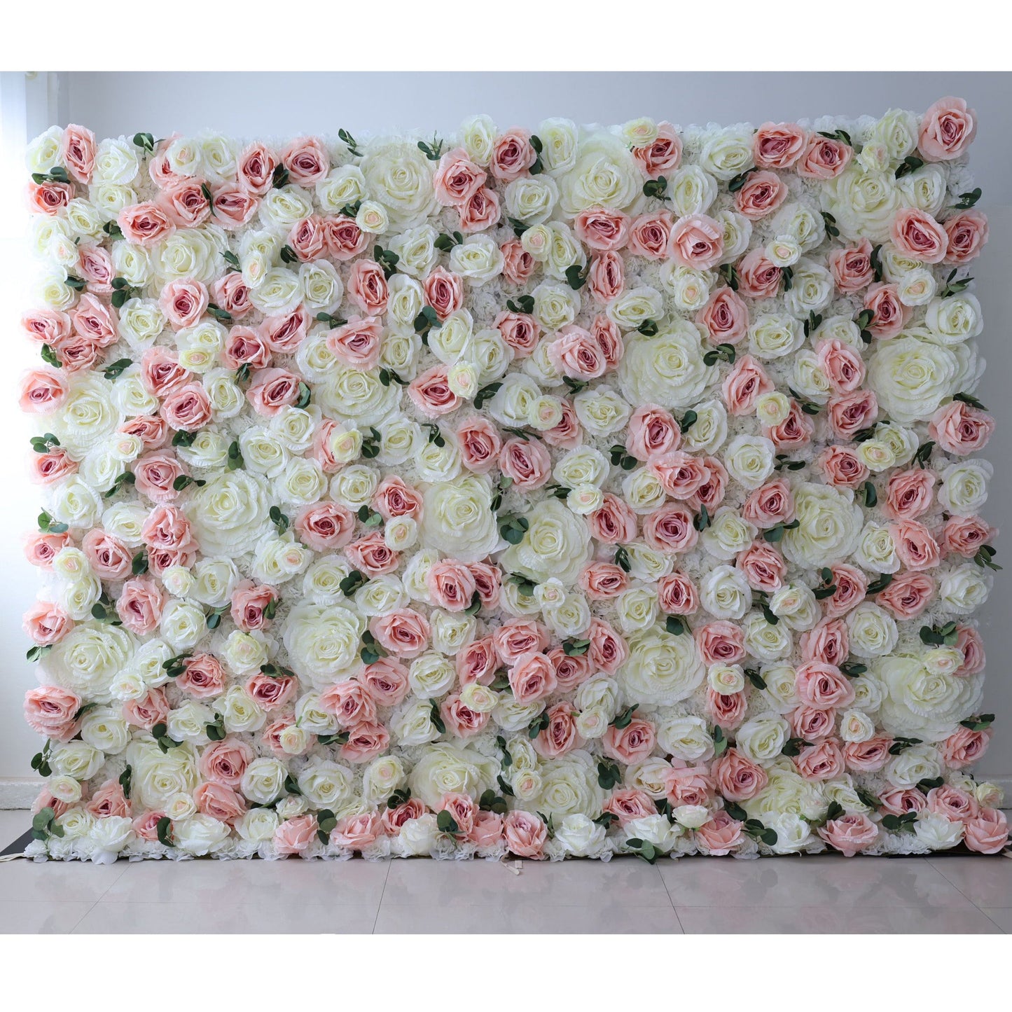 Roll Up Fabric Artificial Flower Wall Wedding Backdrop, Floral Party Decor, Event Photography-VF-319