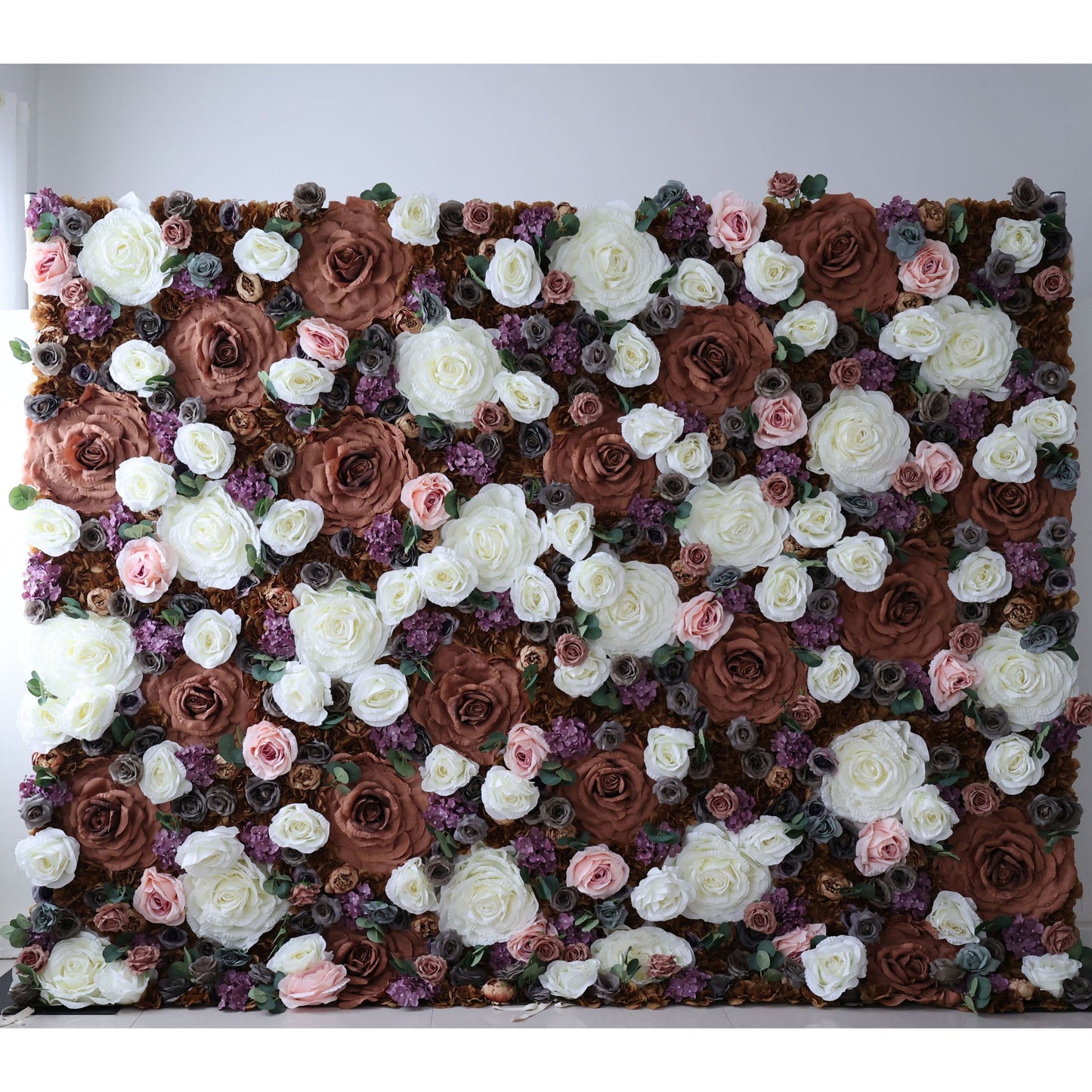 Roll Up Fabric Artificial Flower Wall Wedding Backdrop, Floral Party Decor, Event Photography-VF-320