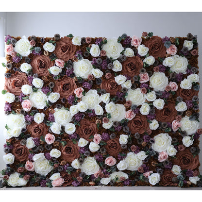 Roll Up Fabric Artificial Flower Wall Wedding Backdrop, Floral Party Decor, Event Photography-VF-320