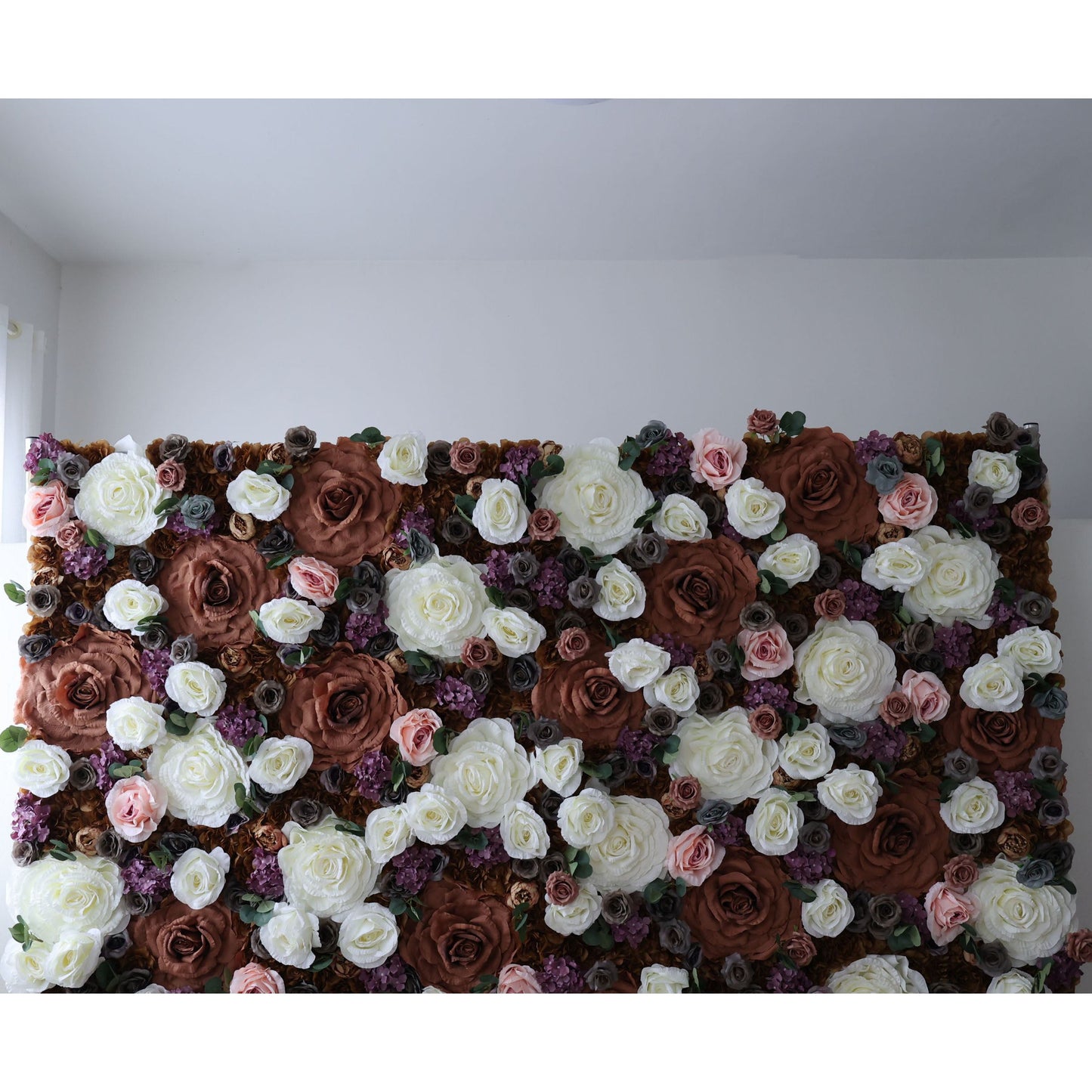 Roll Up Fabric Artificial Flower Wall Wedding Backdrop, Floral Party Decor, Event Photography-VF-320