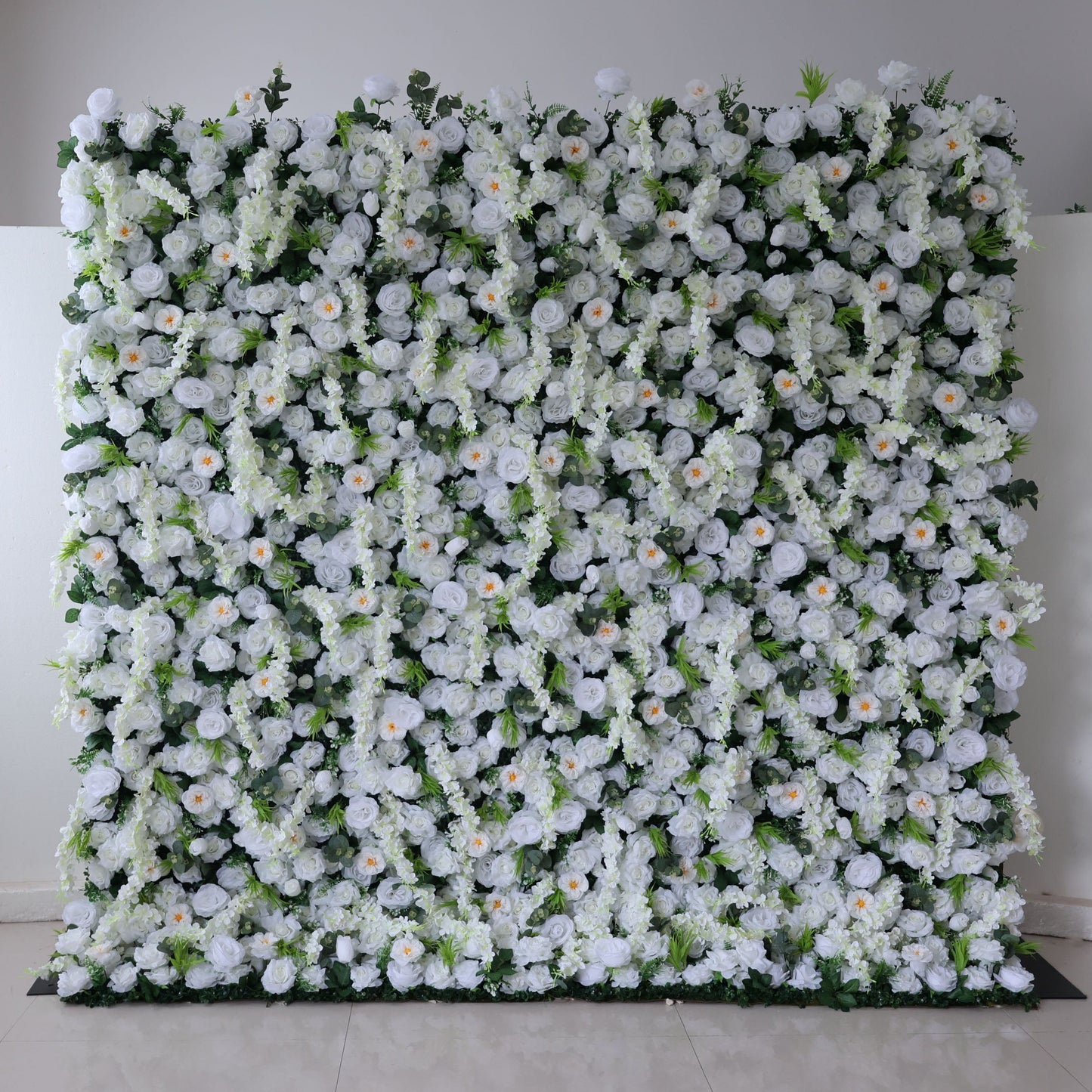 Roll Up Fabric Artificial Flower Wall Wedding Backdrop, Floral Party Decor, Event Photography-VF-391