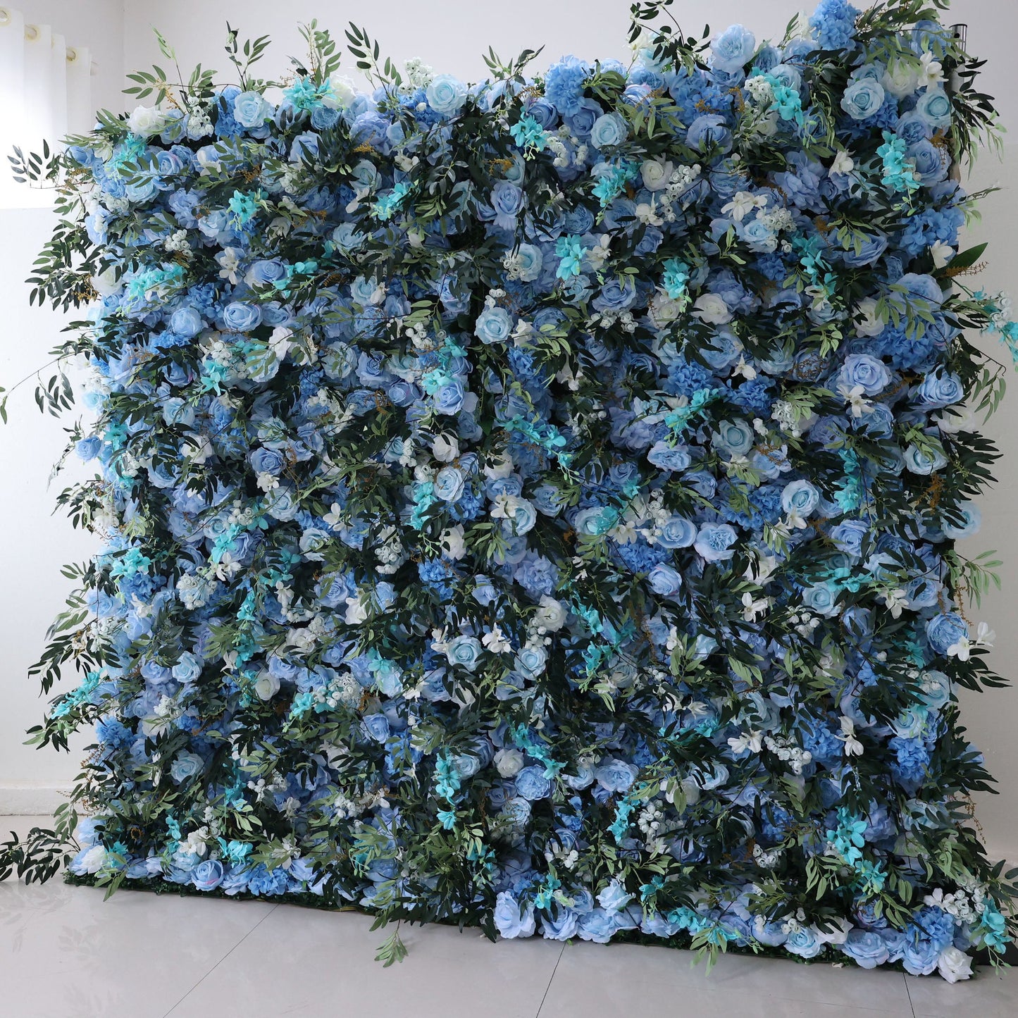 Roll Up Fabric Artificial Flower Wall Wedding Backdrop, Floral Party Decor, Event Photography-VF-389