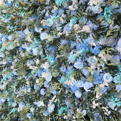 Roll Up Fabric Artificial Flower Wall Wedding Backdrop, Floral Party Decor, Event Photography-VF-389