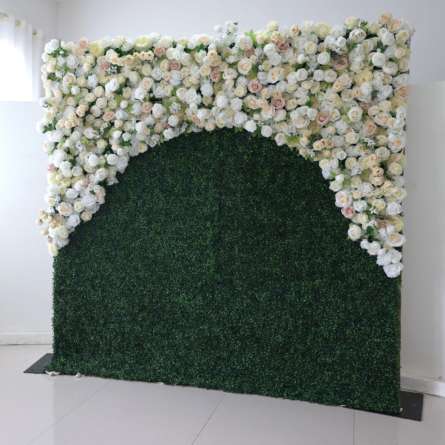 Roll Up Fabric Artificial Flower Wall Wedding Backdrop, Floral Party Decor, Event Photography-VF-388