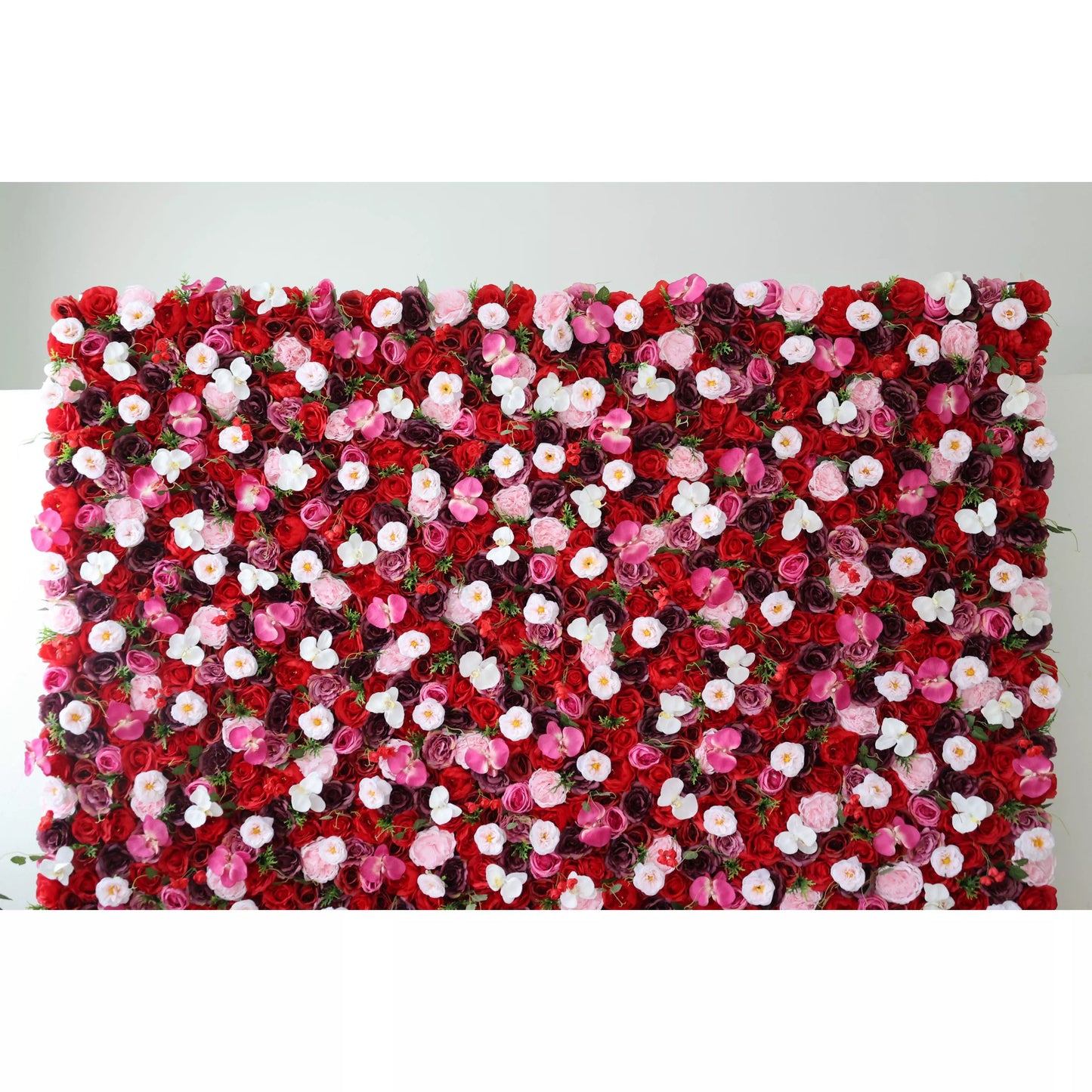 Flowers Artificial Floral Wall Backdrop: Blooming Symphony: A Medley of Passion and Purity-VF-282