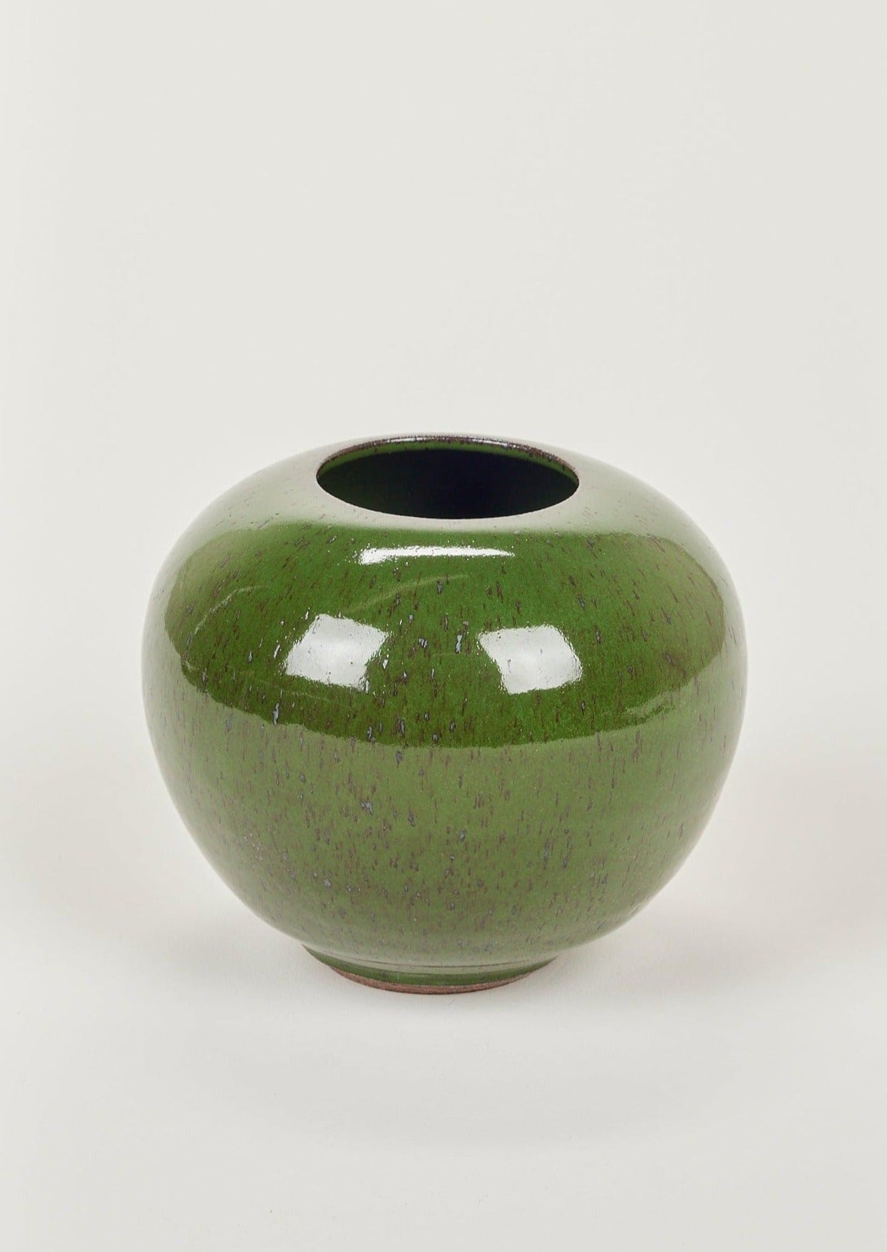 Flower Bowl Vase in Artificial Turf Glaze - 6"