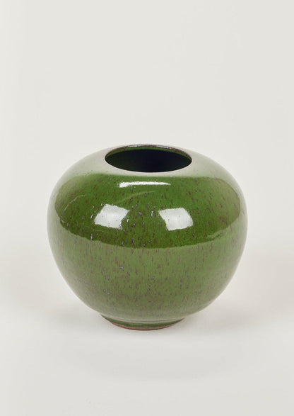 Flower Bowl Vase in Artificial Turf Glaze - 6"