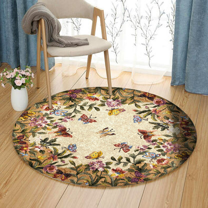 Butterfly Garden CLA070806 Round Area Rug