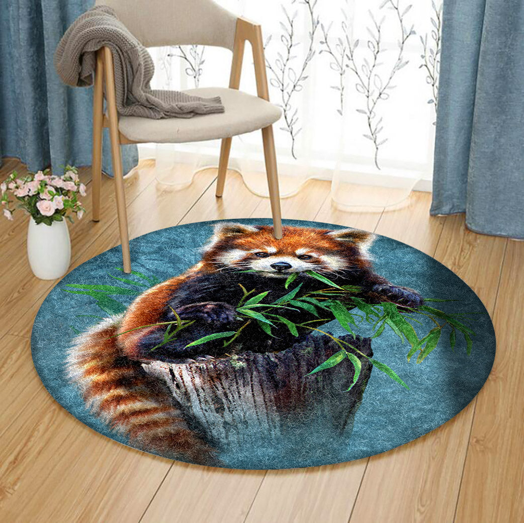 Bamboo Red Panda HN1411099RR Round Area Rug