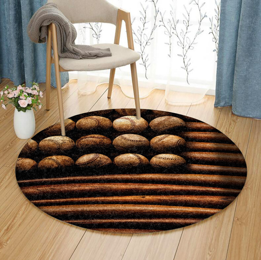 Baseball AA1610002TM Round Area Rug