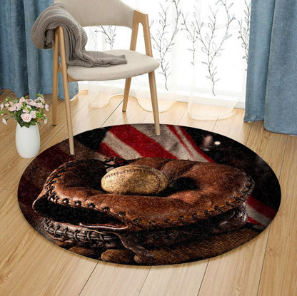 Baseball DD210801RR Round Area Rug