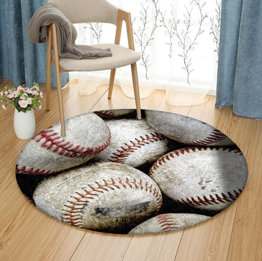 Baseball HM310704T Round Area Rug