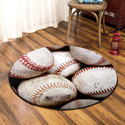 Baseball HM310704T Round Area Rug