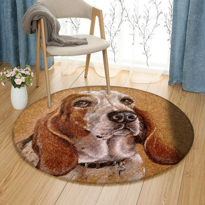 Basset Hound DD080902C Round Area Rug