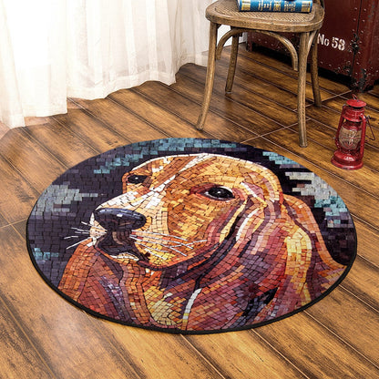 Basset Hound DD120801AA Round Area Rug