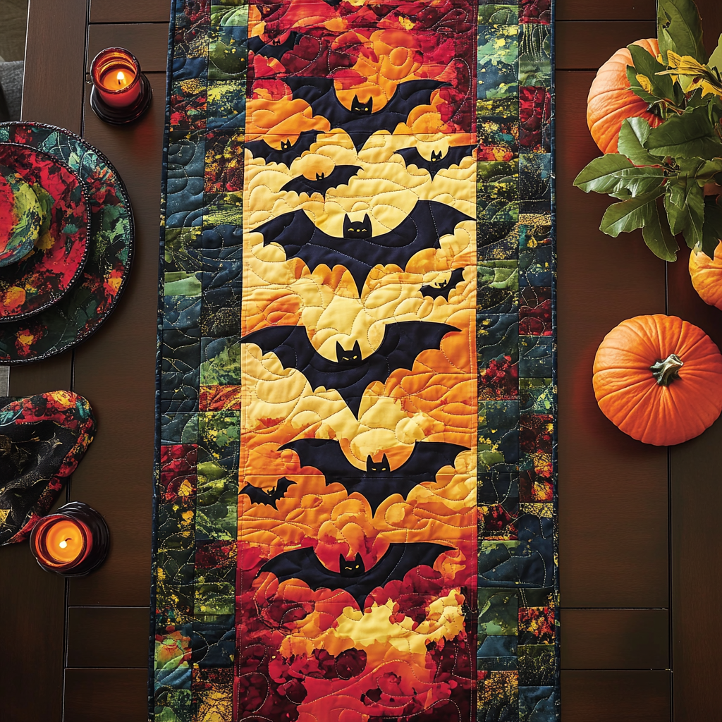 Bat Magic Quilted Table Runner NCU0DV455