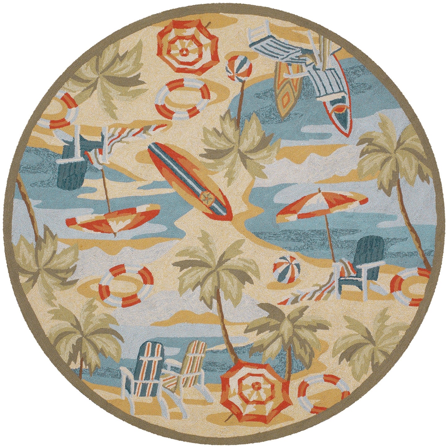 Beach Sand CLA1610238RR Round Area Rug