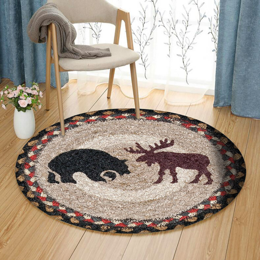 Bear And Moose HM1010006TM Round Area Rug