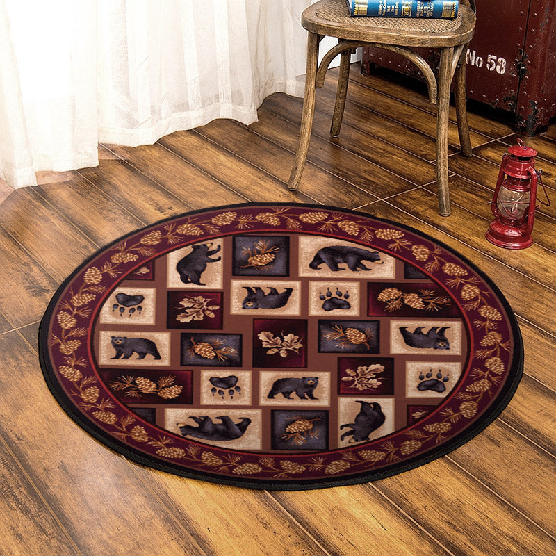 Bear HM030909TM Round Area Rug