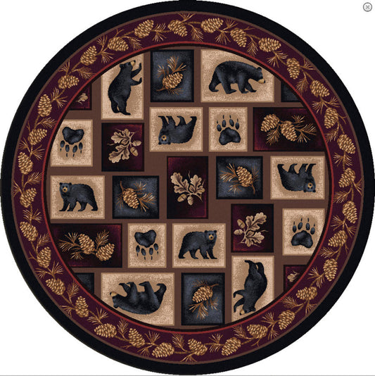 Bear Patch CLM3009009TM Round Area Rug