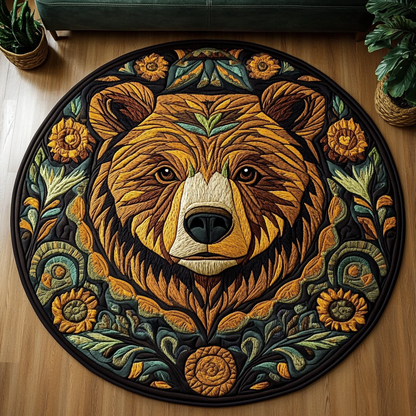 Bear Wilderness Quilted Round Mat NCU0DK1093