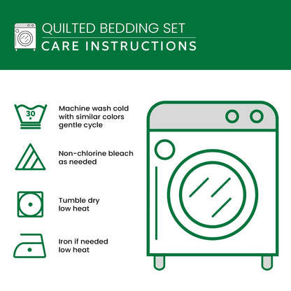 Emerald Breeze 3-Piece Quilted Bedding Set NCU0NT2508