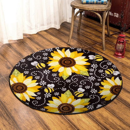 Bee And Sunflower BT170806RR Round Area Rug