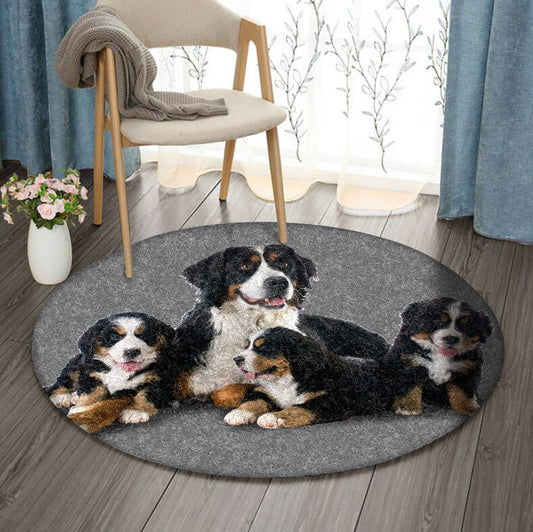 Bernese Mountain ML180905RR Round Area Rug