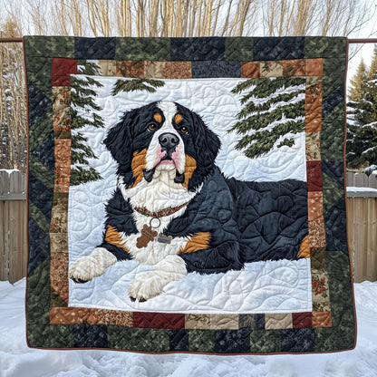 Bernese Snowy Trails Quilted Blanket NCU0PT1810