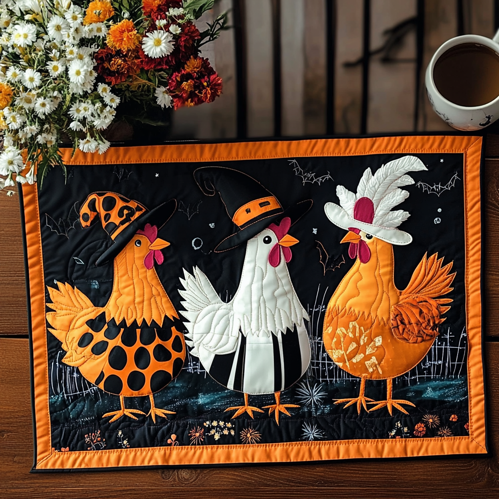 Bewitched Chickens Quilted Placemat NCU0TL1205