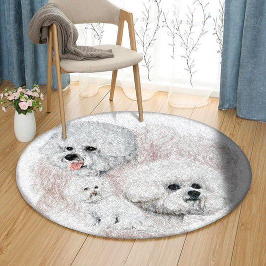 Bichon Frise HM0110006TM Round Area Rug