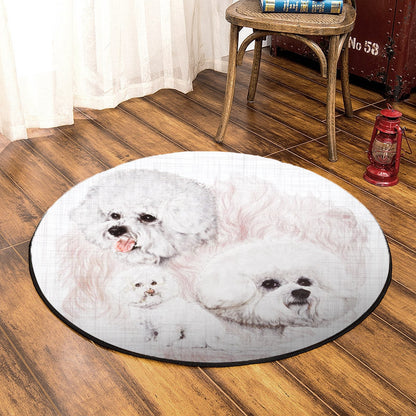 Bichon Frise HM0110006TM Round Area Rug