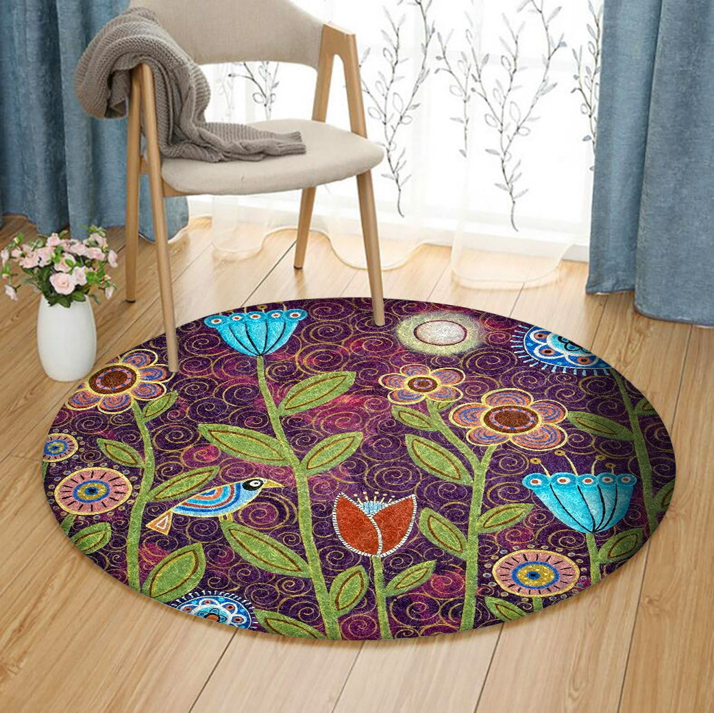 Bird And Tulip BT040905RR Round Area Rug