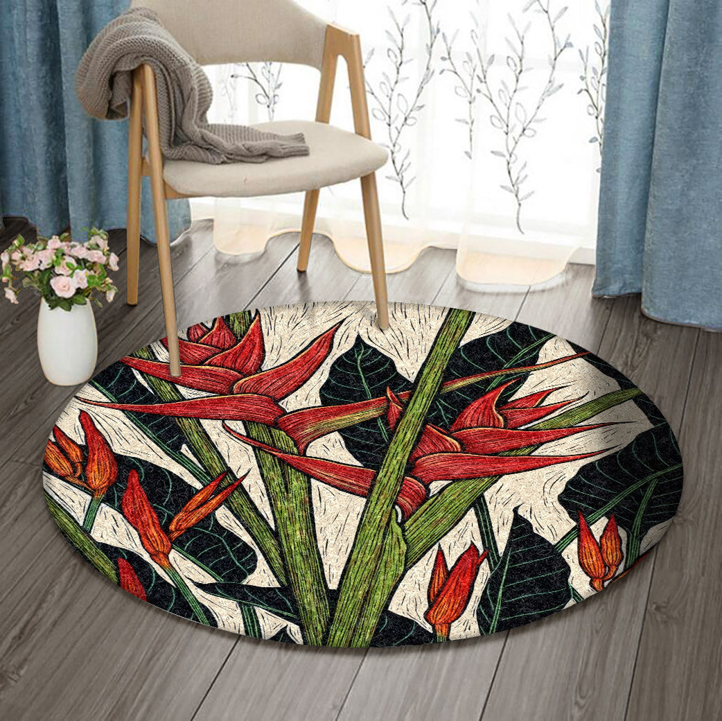 Bird Of Paradise Flower DD1610019RR Round Area Rug